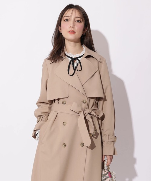 Apuweiser-riche（アプワイザーリッシェ）の「サイドプリーツトレンチコート（ダウンジャケット/コート・レディース・キャメル/オフホワイト/ピンクベージュ/ネイビー・1/0/2）」の7枚目の写真