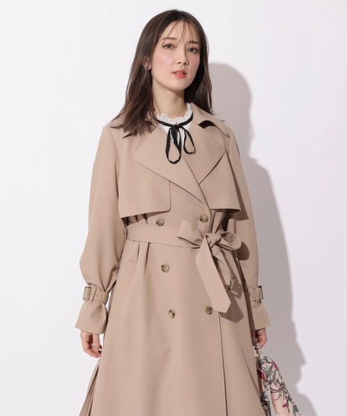 Apuweiser-riche（アプワイザーリッシェ）の「サイドプリーツトレンチコート（ダウンジャケット/コート・レディース・キャメル/オフホワイト/ピンクベージュ/ネイビー・1/0/2）」の8枚目の写真