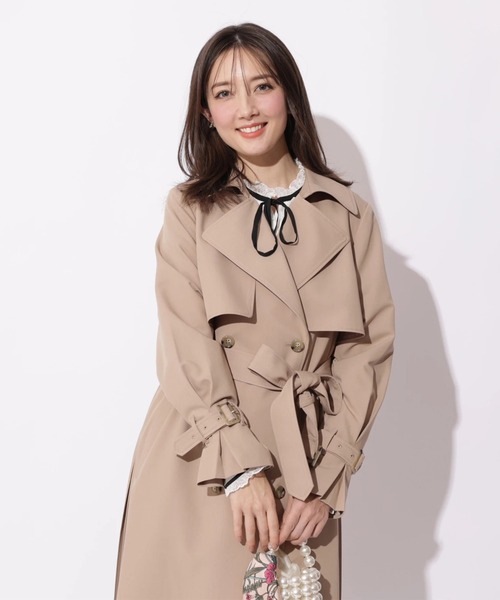 Apuweiser-riche（アプワイザーリッシェ）の「サイドプリーツトレンチコート（ダウンジャケット/コート・レディース・キャメル/オフホワイト/ピンクベージュ/ネイビー・1/0/2）」の11枚目の写真