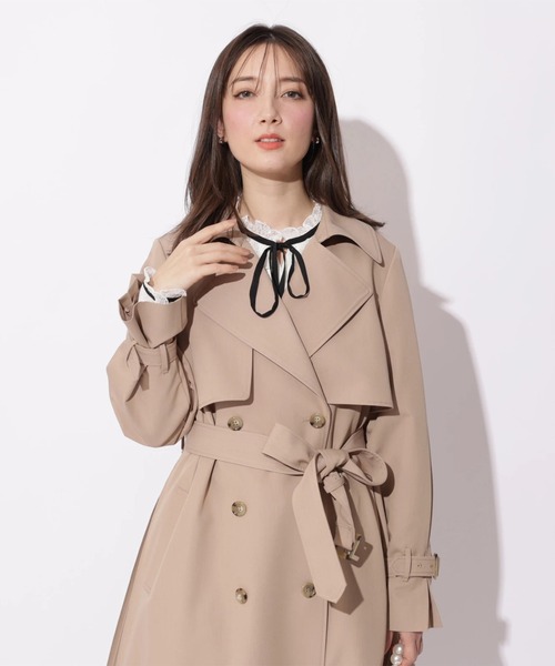 Apuweiser-riche（アプワイザーリッシェ）の「サイドプリーツトレンチコート（ダウンジャケット/コート・レディース・キャメル/オフホワイト/ピンクベージュ/ネイビー・1/0/2）」の14枚目の写真