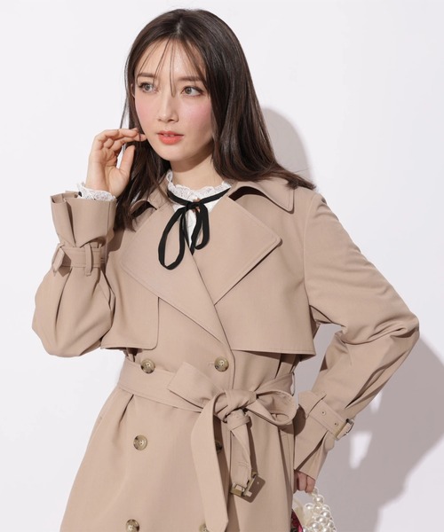 Apuweiser-riche（アプワイザーリッシェ）の「サイドプリーツトレンチコート（ダウンジャケット/コート・レディース・キャメル/オフホワイト/ピンクベージュ/ネイビー・1/0/2）」の16枚目の写真
