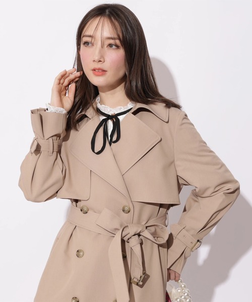 Apuweiser-riche（アプワイザーリッシェ）の「サイドプリーツトレンチコート（ダウンジャケット/コート・レディース・キャメル/オフホワイト/ピンクベージュ/ネイビー・1/0/2）」の17枚目の写真