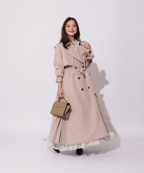 サイドプリーツトレンチコート（ダウンジャケット/コート）｜Apuweiser