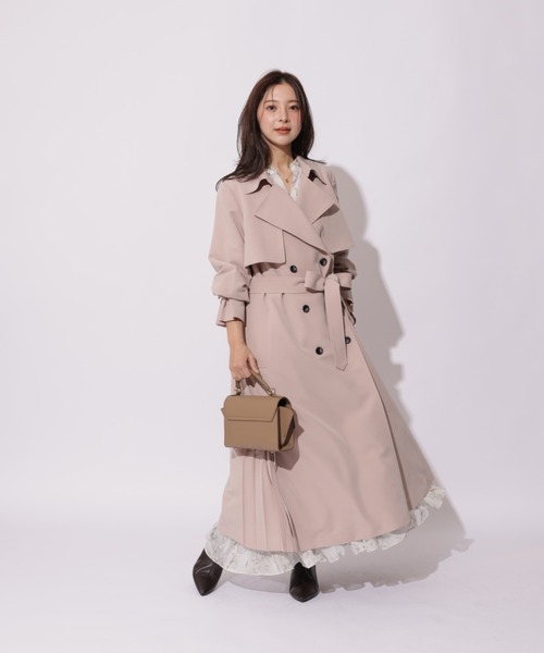 サイドプリーツトレンチコート（ダウンジャケット/コート）｜Apuweiser