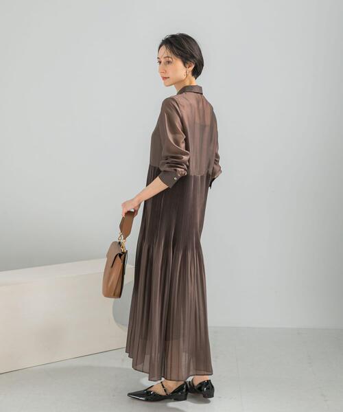 URBAN RESEARCH ROSSO WOMEN(アーバンリサーチ ロッソ)の「プリーツロングシャツワンピース(ワンピース・レディース・ブルー/ブラウン・FREE)」の5枚目の写真