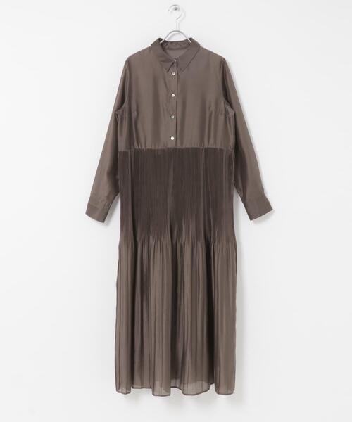 URBAN RESEARCH ROSSO WOMEN(アーバンリサーチ ロッソ)の「プリーツロングシャツワンピース(ワンピース・レディース・ブルー/ブラウン・FREE)」の8枚目の写真