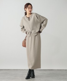 GLOBAL WORK | クルーZIPカーディガン＊スカートセット/601262(ワンピース)