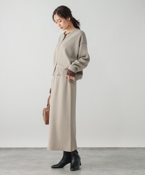 GLOBAL WORK（グローバルワーク）の「クルーZIPカーディガン＊スカートセット/601262（ワンピース・レディース・チャコールグレー/グレイッシュベージュ/ブラウン系その他・MEDIUM/LARGE）」の6枚目の写真