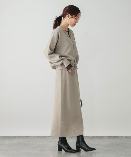 GLOBAL WORK（グローバルワーク）の「クルーZIPカーディガン＊スカートセット/601262（ワンピース・レディース・チャコールグレー/グレイッシュベージュ/ブラウン系その他・MEDIUM/LARGE）」の7枚目の写真