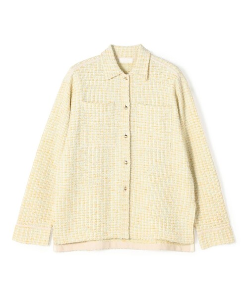 BALLSEY(ボールジィ)の「ミックスツイード シャツブルゾン(カーディガン/ボレロ・レディース・ベージュ系その他/ブルー系その他2・S)」の2枚目の写真