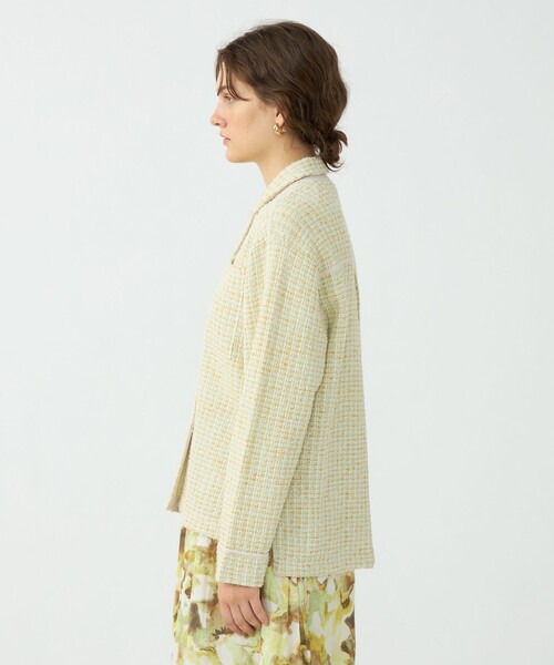 BALLSEY(ボールジィ)の「ミックスツイード シャツブルゾン(カーディガン/ボレロ・レディース・ベージュ系その他/ブルー系その他2・S)」の5枚目の写真