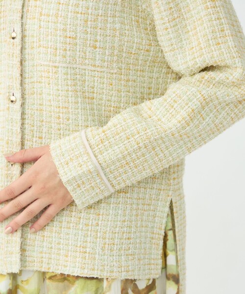 BALLSEY(ボールジィ)の「ミックスツイード シャツブルゾン(カーディガン/ボレロ・レディース・ベージュ系その他/ブルー系その他2・S)」の9枚目の写真