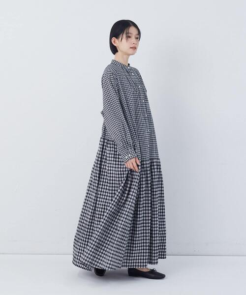 conges payes ADIEU TRISTESSE（コンジェ ペイエ アデュートリステス）の「チェックパッチワークワンピース（ワンピース・レディース・グリーン系その他/ブラック系その他・38）」の3枚目の写真