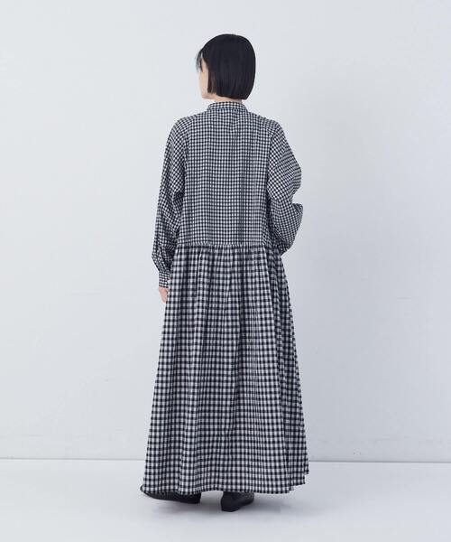 conges payes ADIEU TRISTESSE（コンジェ ペイエ アデュートリステス）の「チェックパッチワークワンピース（ワンピース・レディース・グリーン系その他/ブラック系その他・38）」の4枚目の写真