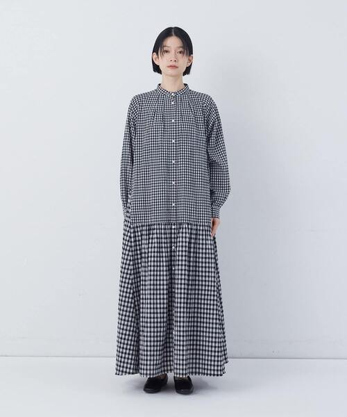 conges payes ADIEU TRISTESSE（コンジェ ペイエ アデュートリステス）の「チェックパッチワークワンピース（ワンピース・レディース・グリーン系その他/ブラック系その他・38）」の7枚目の写真