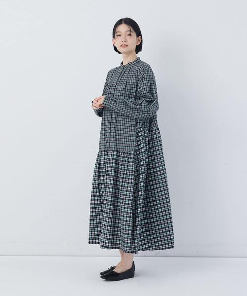 conges payes ADIEU TRISTESSE（コンジェ ペイエ アデュートリステス）の「チェックパッチワークワンピース（ワンピース・レディース・グリーン系その他/ブラック系その他・38）」の11枚目の写真