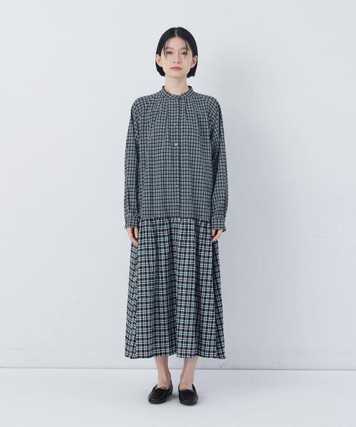 conges payes ADIEU TRISTESSE（コンジェ ペイエ アデュートリステス）の「チェックパッチワークワンピース（ワンピース・レディース・グリーン系その他/ブラック系その他・38）」の14枚目の写真