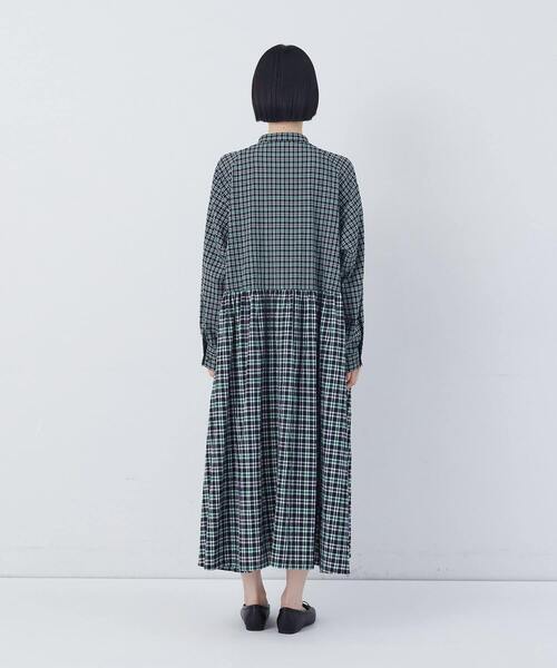 conges payes ADIEU TRISTESSE（コンジェ ペイエ アデュートリステス）の「チェックパッチワークワンピース（ワンピース・レディース・グリーン系その他/ブラック系その他・38）」の16枚目の写真