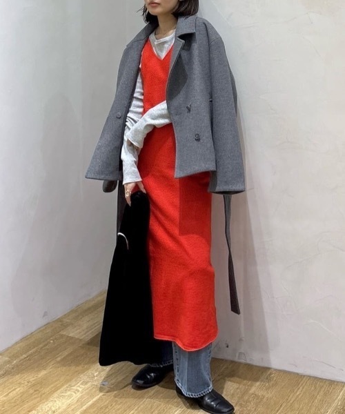 STYLEMIXER(スタイルミキサー)の「2WAYニットキャミワンピース(ワンピース・レディース・レッド/グレー/ブラック・SMALL/MEDIUM)」の3枚目の写真