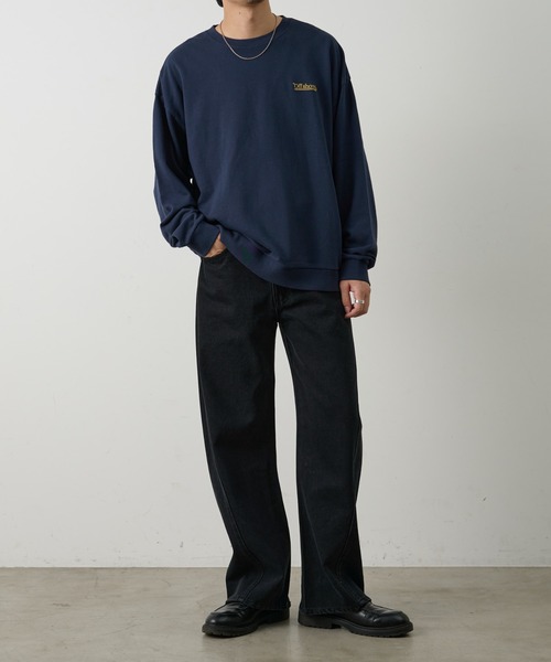 COLONY 2139（コロニートゥーワンスリーナイン）の「ワンポイント刺繍クルーネックスウェット（Tシャツ/カットソー・メンズ・ネイビー/ホワイト/ブラック・LARGE/MEDIUM）」の4枚目の写真
