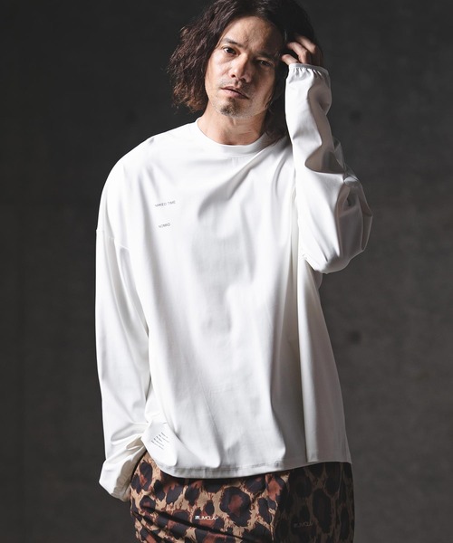 GLIMCLAP(グリムクラップ)の「mlt5568-Airy Smooth Fabric Long Sleeve T-Shirt ロングスリーブカットソー(201-028-gls-cg)(Tシャツ/カットソー・メンズ・ブラック/ホワイト/ベージュ/チャコール・L/M/S)」の9枚目の写真