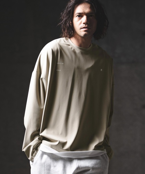 GLIMCLAP(グリムクラップ)の「mlt5568-Airy Smooth Fabric Long Sleeve T-Shirt ロングスリーブカットソー(201-028-gls-cg)(Tシャツ/カットソー・メンズ・ブラック/ホワイト/ベージュ/チャコール・L/M/S)」の22枚目の写真
