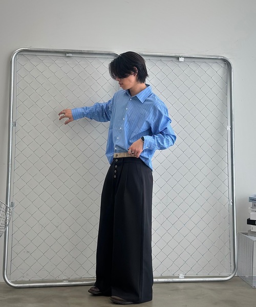 MandO(エムオー)(エムオー)の「ウエストレイヤードバギースラックス/ストライプパンツ(スラックス・メンズ・ブラック系その他/ブラック・SMALL/MEDIUM/LARGE)」の11枚目の写真