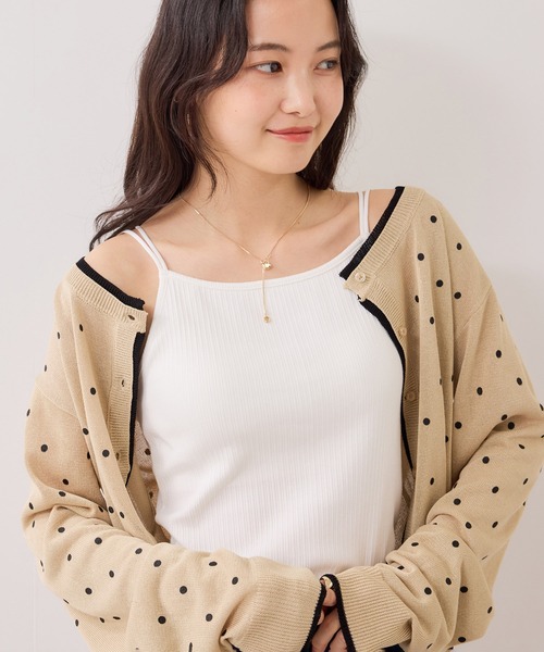 VIS（ビス）の「カップ付きアメスリキャミソール（キャミソール・レディース・ダークブラウン/キナリ/ブラック・FREE/FS）」の11枚目の写真