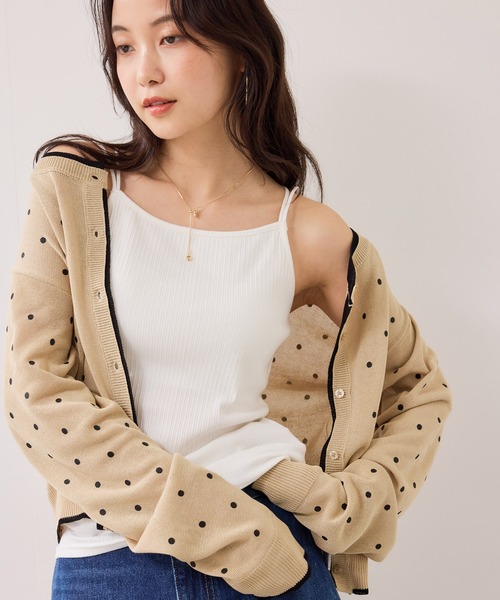 VIS（ビス）の「カップ付きアメスリキャミソール（キャミソール・レディース・ダークブラウン/キナリ/ブラック・FREE/FS）」の12枚目の写真