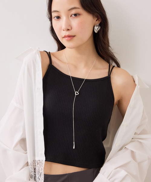 VIS（ビス）の「カップ付きアメスリキャミソール（キャミソール・レディース・ダークブラウン/キナリ/ブラック・FREE/FS）」の6枚目の写真