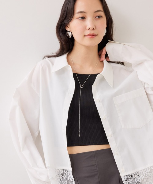 VIS（ビス）の「カップ付きアメスリキャミソール（キャミソール・レディース・ダークブラウン/キナリ/ブラック・FREE/FS）」の7枚目の写真