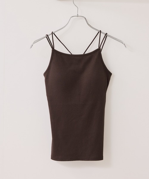 VIS（ビス）の「カップ付きアメスリキャミソール（キャミソール・レディース・ダークブラウン/キナリ/ブラック・FREE/FS）」の13枚目の写真