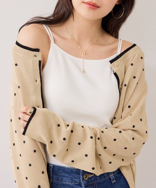 VIS（ビス）の「カップ付きアメスリキャミソール（キャミソール・レディース・ダークブラウン/キナリ/ブラック・FREE/FS）」の9枚目の写真