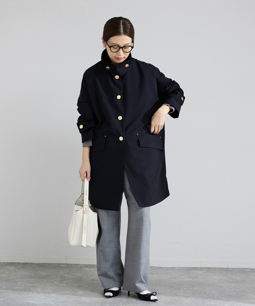 IENA（イエナ）の「【販路限定モデル】MACKINTOSH/マッキントッシュ HUMBIE MB コート L261HI1 054HLDE（ステンカラーコート・レディース・ネイビー/ベージュ・36/38）」の19枚目の写真