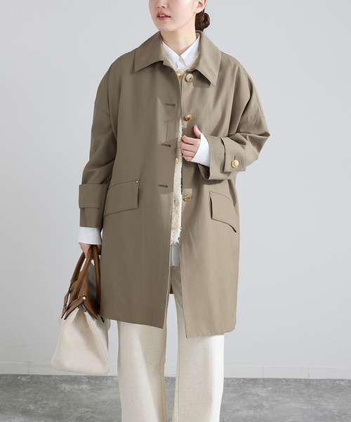 IENA（イエナ）の「【販路限定モデル】MACKINTOSH/マッキントッシュ HUMBIE MB コート L261HI1 054HLDE（ステンカラーコート・レディース・ネイビー/ベージュ・36/38）」の20枚目の写真