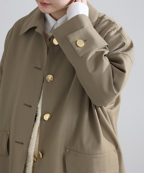 IENA（イエナ）の「【販路限定モデル】MACKINTOSH/マッキントッシュ HUMBIE MB コート L261HI1 054HLDE（ステンカラーコート・レディース・ネイビー/ベージュ・36/38）」の13枚目の写真