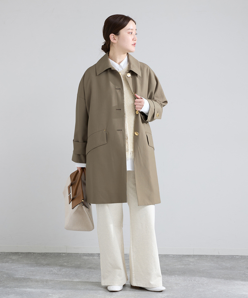 IENA（イエナ）の「【販路限定モデル】MACKINTOSH/マッキントッシュ HUMBIE MB コート L261HI1 054HLDE（ステンカラーコート・レディース・ネイビー/ベージュ・36/38）」の14枚目の写真