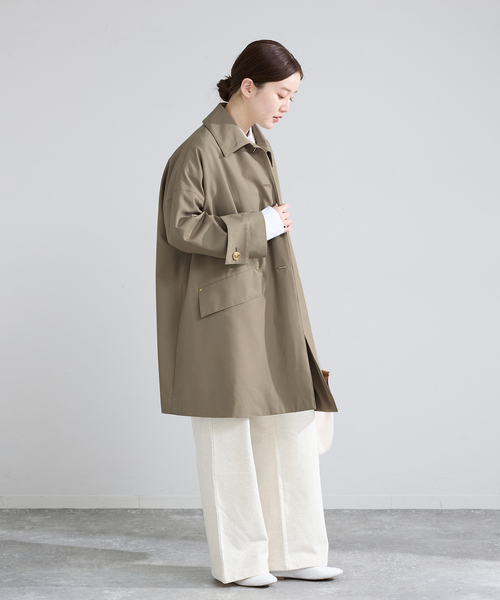 IENA（イエナ）の「【販路限定モデル】MACKINTOSH/マッキントッシュ HUMBIE MB コート L261HI1 054HLDE（ステンカラーコート・レディース・ネイビー/ベージュ・36/38）」の5枚目の写真