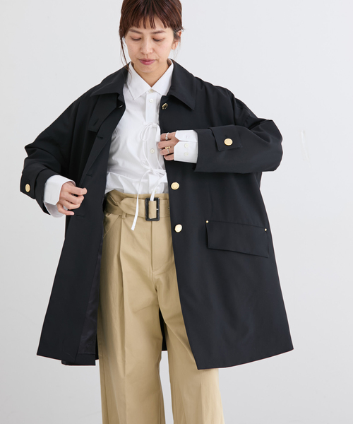 IENA（イエナ）の「【販路限定モデル】MACKINTOSH/マッキントッシュ HUMBIE MB コート L261HI1 054HLDE（ステンカラーコート・レディース・ネイビー/ベージュ・36/38）」の6枚目の写真