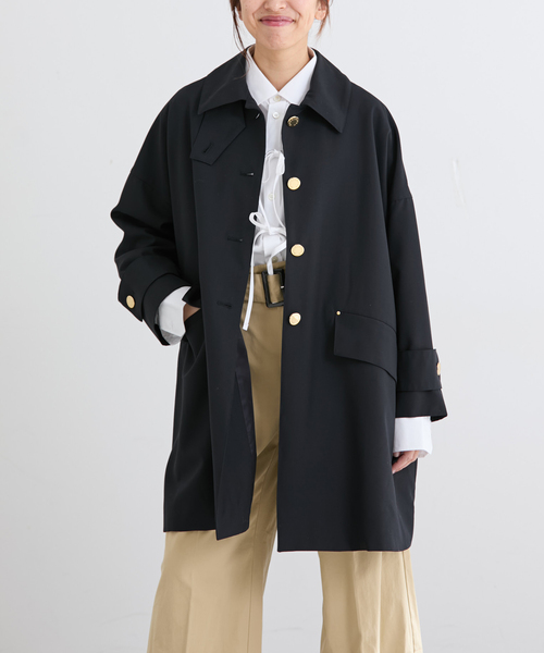 IENA（イエナ）の「【販路限定モデル】MACKINTOSH/マッキントッシュ HUMBIE MB コート L261HI1 054HLDE（ステンカラーコート・レディース・ネイビー/ベージュ・36/38）」の7枚目の写真