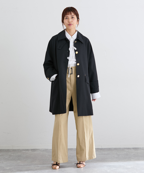 IENA（イエナ）の「【販路限定モデル】MACKINTOSH/マッキントッシュ HUMBIE MB コート L261HI1 054HLDE（ステンカラーコート・レディース・ネイビー/ベージュ・36/38）」の3枚目の写真