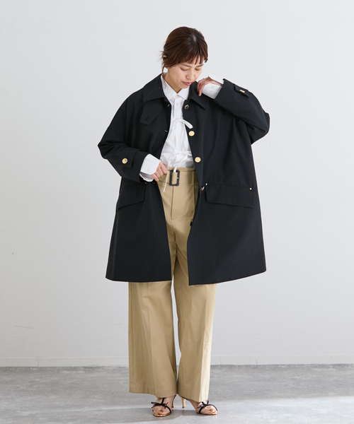 IENA（イエナ）の「【販路限定モデル】MACKINTOSH/マッキントッシュ HUMBIE MB コート L261HI1 054HLDE（ステンカラーコート・レディース・ネイビー/ベージュ・36/38）」の4枚目の写真