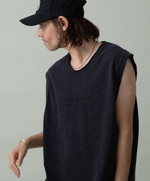 EGO TRIPPING（エゴトリッピング）の「mta604- CREWNOT bleed ノースリーブシャツ(666658)（Tシャツ/カットソー・メンズ・ブラック/ダークブラウン・48/46）」の3枚目の写真