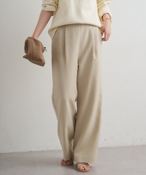 LOUNGEDRESS（ラウンジドレス）の「麻調合繊タックパンツ（その他パンツ・レディース・ライトベージュ/ブラック/キャメル・SMALL/MEDIUM）」の3枚目の写真