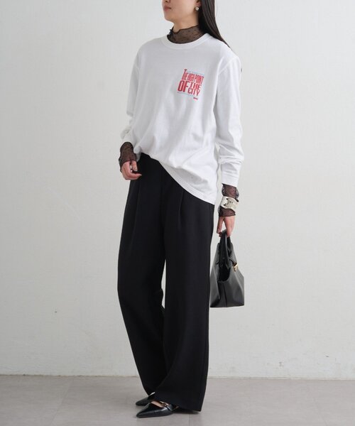 LOUNGEDRESS（ラウンジドレス）の「麻調合繊タックパンツ（その他パンツ・レディース・ライトベージュ/ブラック/キャメル・SMALL/MEDIUM）」の5枚目の写真