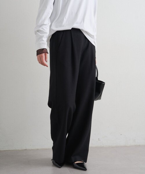 LOUNGEDRESS（ラウンジドレス）の「麻調合繊タックパンツ（その他パンツ・レディース・ライトベージュ/ブラック/キャメル・SMALL/MEDIUM）」の11枚目の写真