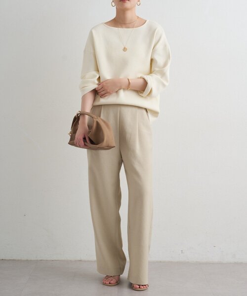 LOUNGEDRESS（ラウンジドレス）の「麻調合繊タックパンツ（その他パンツ・レディース・ライトベージュ/ブラック/キャメル・SMALL/MEDIUM）」の14枚目の写真