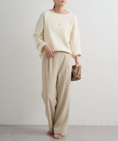 LOUNGEDRESS（ラウンジドレス）の「麻調合繊タックパンツ（その他パンツ・レディース・ライトベージュ/ブラック/キャメル・SMALL/MEDIUM）」の15枚目の写真