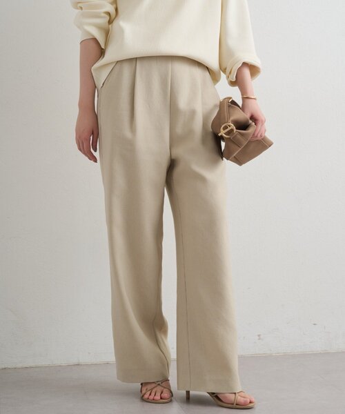 LOUNGEDRESS（ラウンジドレス）の「麻調合繊タックパンツ（その他パンツ・レディース・ライトベージュ/ブラック/キャメル・SMALL/MEDIUM）」の19枚目の写真