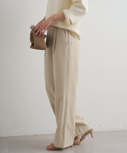 LOUNGEDRESS（ラウンジドレス）の「麻調合繊タックパンツ（その他パンツ・レディース・ライトベージュ/ブラック/キャメル・SMALL/MEDIUM）」の21枚目の写真